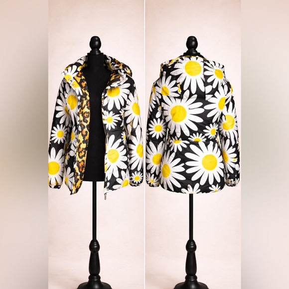 Moncler Jackets & Blazers - Moncler Black and White Floral Puffer Jacket